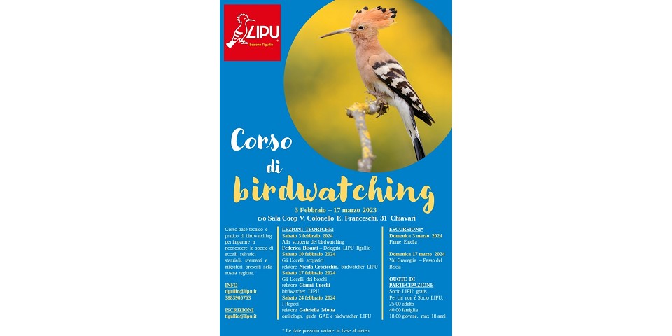Lipu Tigullio-corso birdwatching 2024